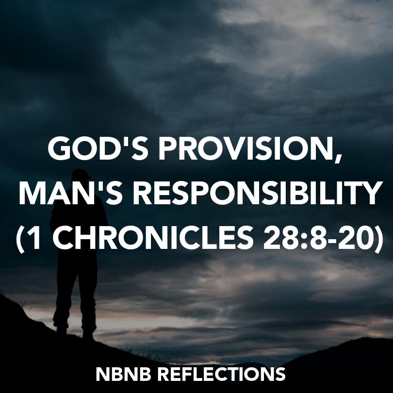 GOD’S PROVISION, MAN’S RESPONSIBILITY ( 1 CHRONICLES 28:8-20)