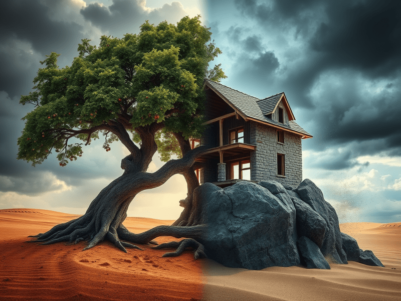 ILLUSTRATIONS WITH TREES AND BUILDERS (MATTHEW&nbsp;7:15-29)